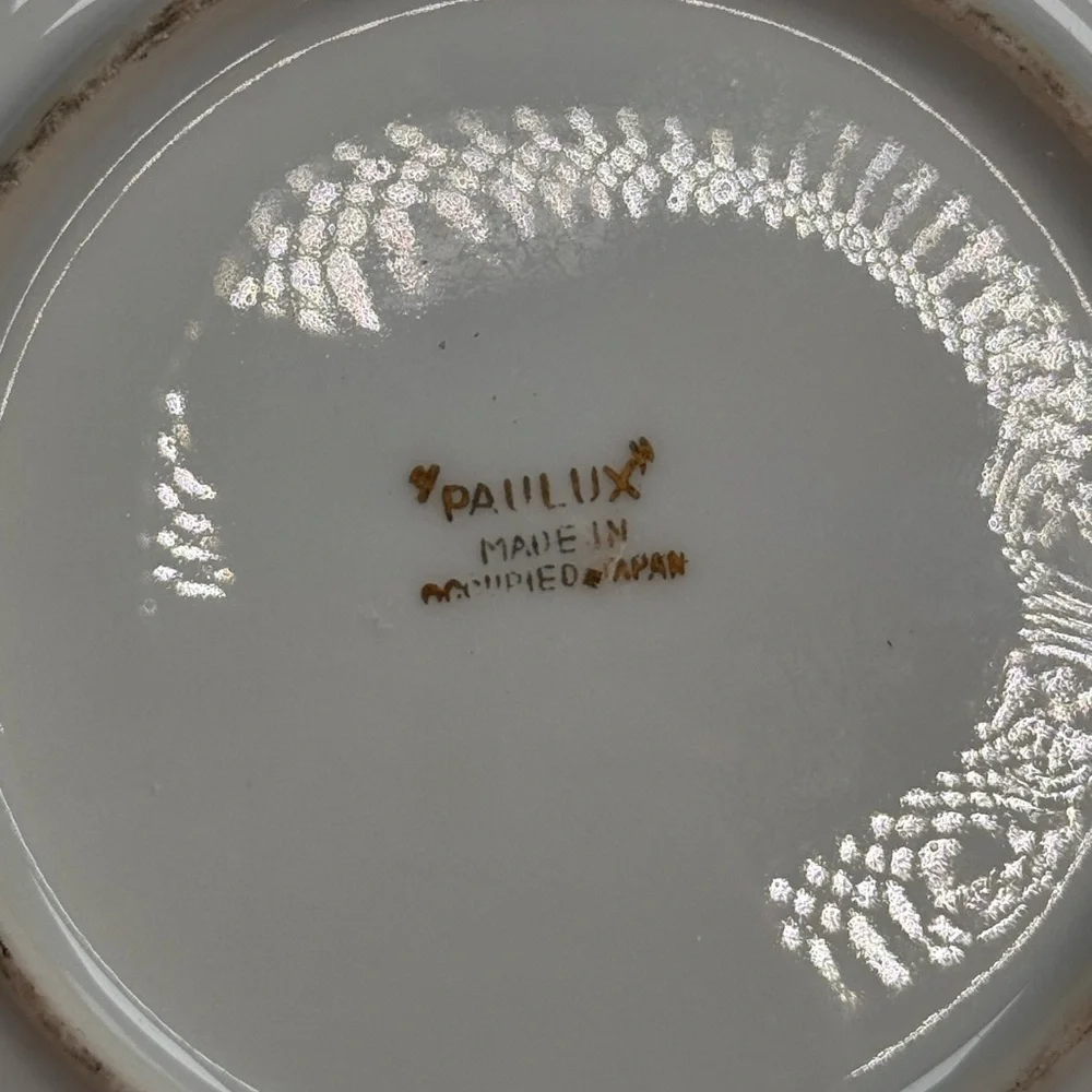 Vintage Paulux Saucer Mint Green Gold Occupied Japan